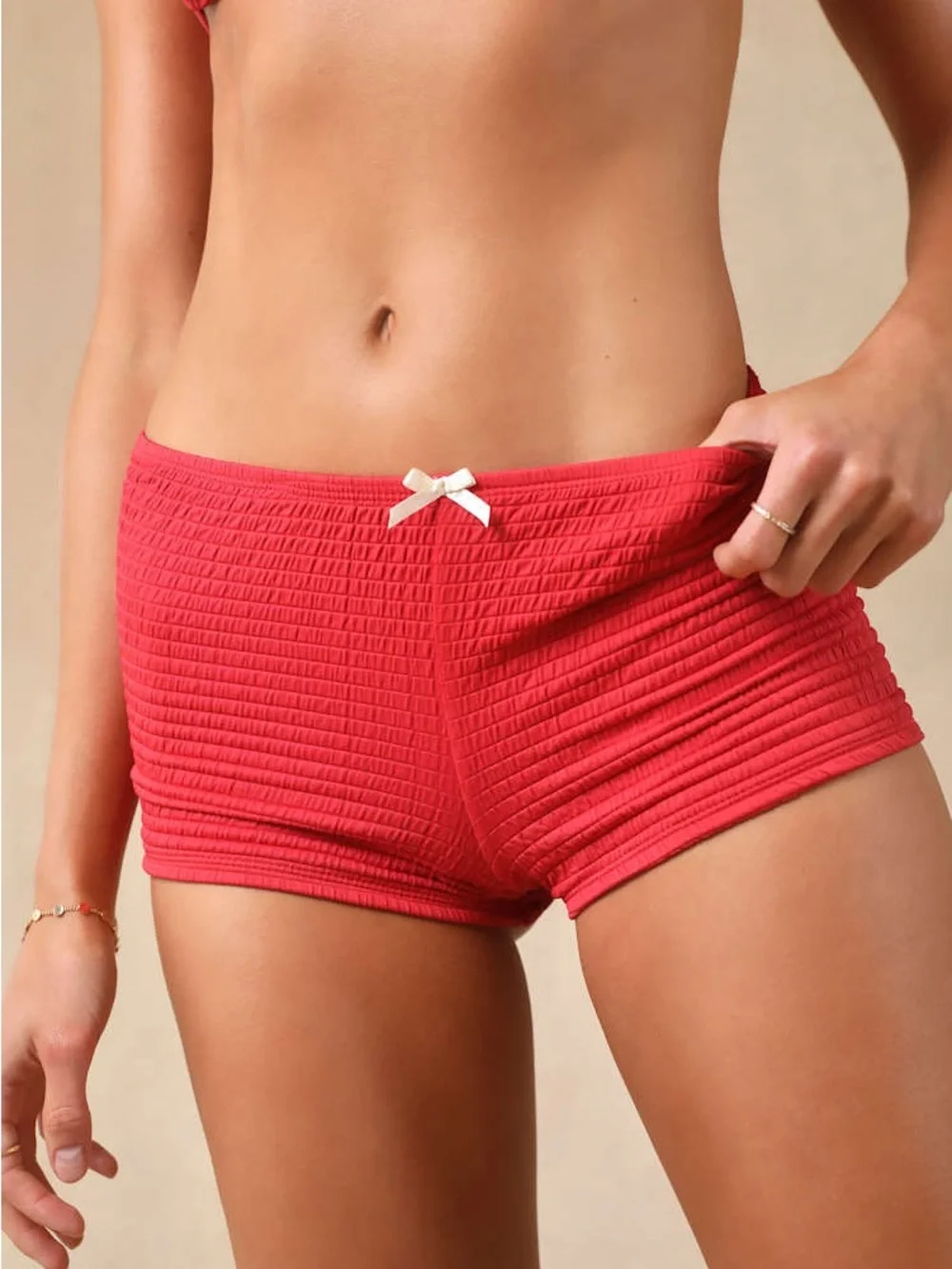 Dippin' Daisy's Luisa Red Textured Swim Shorts